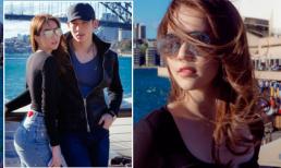 Ngọc Trinh đẹp dịu dàng sánh đôi trai trẻ trên đất Úc