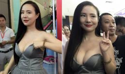 Can Lộ Lộ khổ sở chỉnh váy áo vì vòng một 'nặng trĩu'