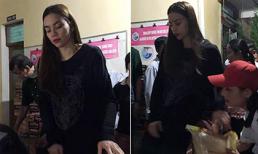 Không nghỉ ngơi, hơn 8 giờ tối Hồ Ngọc Hà vẫn đang đi phát quà từ thiện