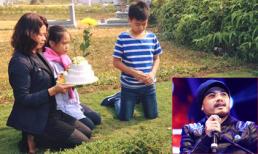 Vợ Trần Lập cùng các con về thăm nơi chồng yên nghỉ 