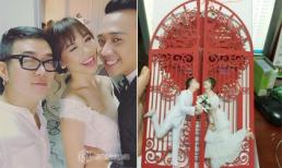 Sau hậu trường chụp ảnh cưới, Trấn Thành - Hari Won lộ thiệp cưới đẹp long lanh