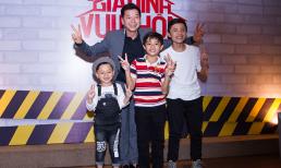 Vắng bà xã Hồng Đào, Quang Minh bảnh bao dẫn 'đàn con' đi sự kiện