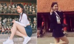 Đàn em Ngọc Trinh bị 'ném đá' vì mặc váy ngắn vô tư nhảy nhót ở Văn Miếu