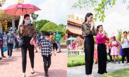 Hồ Ngọc Hà đưa con trai đi viếng nhà thờ tổ của Hoài Linh