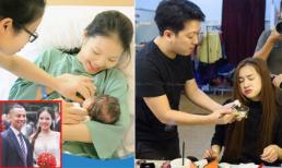 Tin sao Việt mới 30/1: Vợ Chí Anh sinh con gái đầu lòng, Nhã Phương nũng nịu với Trường Giang trong hậu trường