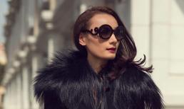 Người mẫu Lê Thúy sang trọng khi diện đầm đen dạo phố