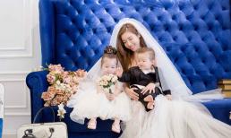  Elly Trần bất ngờ tung ảnh chụp váy cưới cùng hai con nhân ngày 8/3     
