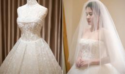 Tiết lộ váy cưới lộng lẫy, đính kết tinh xảo của vợ MC Thành Trung