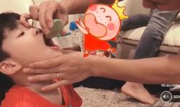 Cười lăn lộn với chiêu 'dụ con' của ông bố 'bá đạo' Khải Anh