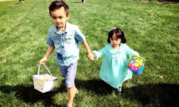 Con MC Huyền Ny hào hứng đi nhặt trứng phục sinh 