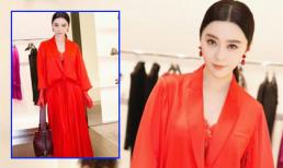 Phạm Băng Băng bị fan 'bao vây' khi xuất hiện với trang phục đỏ rực