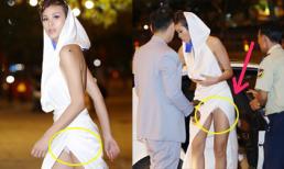 Chiếc váy của Phương Mai bên trên đã quái dị, bên dưới còn gây sốc hơn