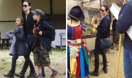 Angelina Jolie diện quần bó sát lộ chân gầy tong teo khi đưa các con đi chơi