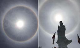 Mặt trời với vòng hào quang kỳ lạ xuất hiện ở Huế, Quảng Nam, Nghệ An