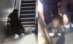 Hãi hùng cảnh bé trai 9 tuổi bị thang cuốn 'nuốt' chân