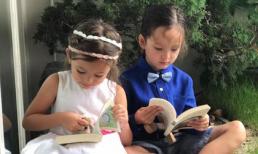 Hai con của Hồng Nhung đáng yêu khi vui chơi trong vườn