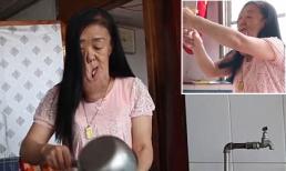 Người phụ nữ có khuôn mặt đáng sợ, miệng mũi chảy dài như cao su