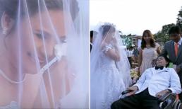 Đám cưới cổ tích của cô dâu xinh đẹp và chú rể bị liệt toàn thân