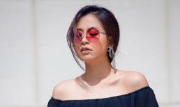 Hoàng Thùy Linh diện đầm trễ vai, dịu dàng đi dạo phố