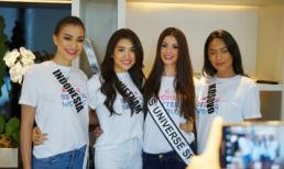 Lệ Hằng và dàn người đẹp Hoa hậu Hoàn vũ Thế giới trao học bổng cho trẻ em nghèo