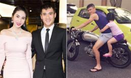 Sau ồn ào em gái giật chồng, Công Vinh lại bị chỉ trích vì chở con mà không đội mũ bảo hiểm