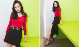 Angelababy đẹp xuất sắc với set đồ đỏ đen cực chất