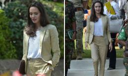 Mặc đồ be đơn giản và tinh tế như Angelina Jolie