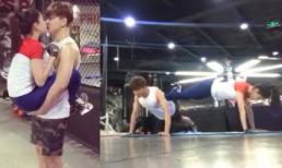 Tim và Trương Quỳnh Anh tình tứ trong phòng tập gym như chưa hề có chuyện ly hôn