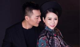 Hoa hậu Kristine Thảo Lâm diện áo dài gấm tình tứ bên Phạm Thành