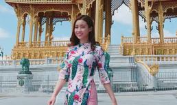 Hoa hậu Đỗ Mỹ Linh mặc áo dài dạo chơi ở Thái Lan