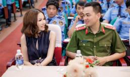 Hoa hậu Bùi Thị Hà uy nghiêm và quyền lực tại buổi lễ sát hạch nhân viên tập đoàn bảo vệ Long Hoàng