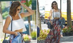 Miranda Kerr sành điệu xuống phố với đầm maxi hoa