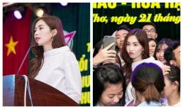 Mặc đồ giản dị nhưng Hoa hậu Thu Thảo vẫn khiến đàn em xao xuyến khi về trường