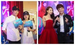 Mặc trời mưa, Hiền Sến và Lý Phương Châu vẫn vui vẻ dắt nhau đi dự ra mắt phim