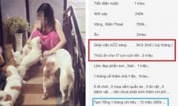 Bảng chi tiêu của cô gái độc thân mỗi tháng hết 12 triệu, riêng tiền nuôi chó nhiều hơn tiền ăn