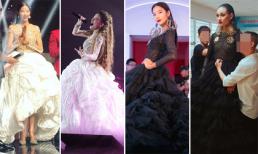 Diện đầm nổi bật tại Chung kết The Face, Hoàng Thùy vô tình đụng hàng với Hà Hồ