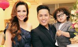 Hoa hậu Diễm Hương khoe vẻ ngọc ngà bên chồng và con trai