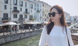 MC Mai Ngọc đáng yêu ở Milan dưới góc máy của chồng