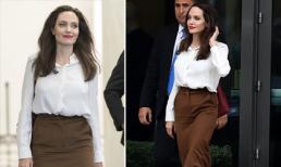 Rũ bỏ những bộ cánh 'u ám', Angelina Jolie cực xinh với đồ công sở