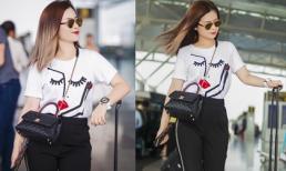 Dương Hoàng Yến nổi bật tại sân bay đi Nga lưu diễn