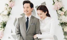 Hoa hậu Đặng Thu Thảo cười rạng rỡ bên ông xã Trung Tín trong ngày ăn hỏi