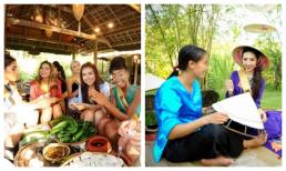 Người đẹp Miss Grand International 2017 trổ tài làm nón lá, bánh bột lọc Việt Nam