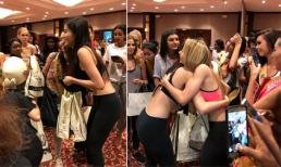 Á hậu Huyền My tặng quà cho các thí sinh Hoa hậu Hòa Bình thế giới nhân dịp 20/10