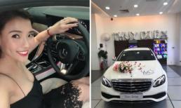 Thúy Diễm được ông xã Lương Thế Thành tặng xe Mercedes trắng dịp 20/10