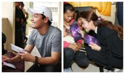 Phạm Hương, MC Phan Anh giúp đỡ và trao quà cho các gia đình gặp nạn trong bão số 12