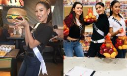 Nguyễn Thị Loan khéo léo gói thức ăn giúp đỡ người nghèo tại Hoa hậu Hoàn vũ