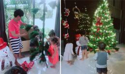 Gia đình Lý Hải hạnh phúc cùng nhau trang trí giáng sinh