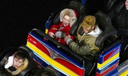 Đi chơi công viên mùa đông, Harper thoải mái la hét vì thích thú