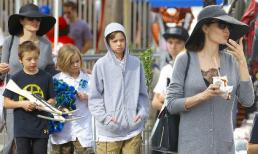 Angelina Jolie mặc gợi cảm khi đi mua sắm với các con ở chợ đồ cũ