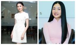 Á hậu Thuỳ Dung đẹp dịu dàng đến chúc mừng đối thủ nặng ký nhất của mình tại Hoa hậu Việt Nam 